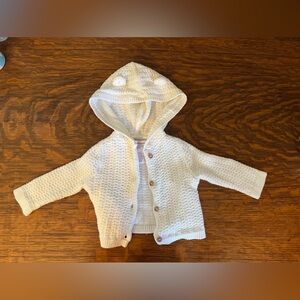 Cozy White Knit Baby Jacket
